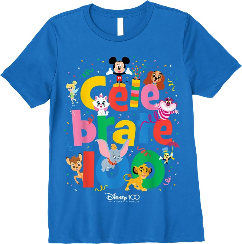 Disney 100 - Disney - Celebrate 100 Years Of Wonder T Shirts Royal Blue