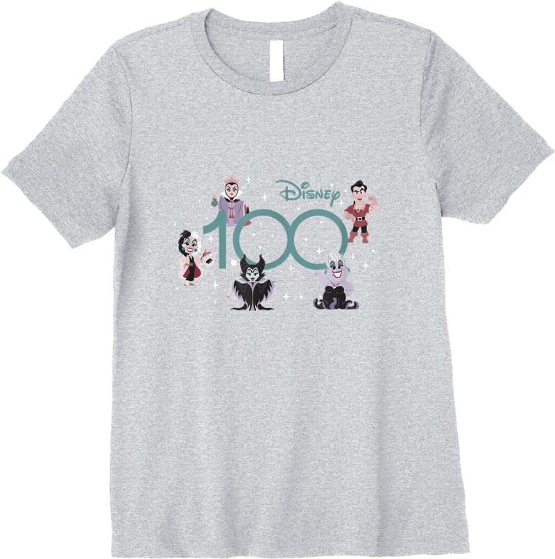 Disney 100 Disney Villains 100th Anniversary Muted Cute D100 T Shirts Sport Grey