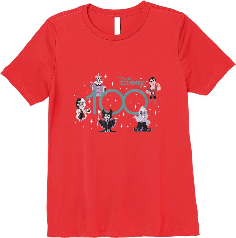 Disney 100 Disney Villains 100th Anniversary Muted Cute D100 T Shirts Red