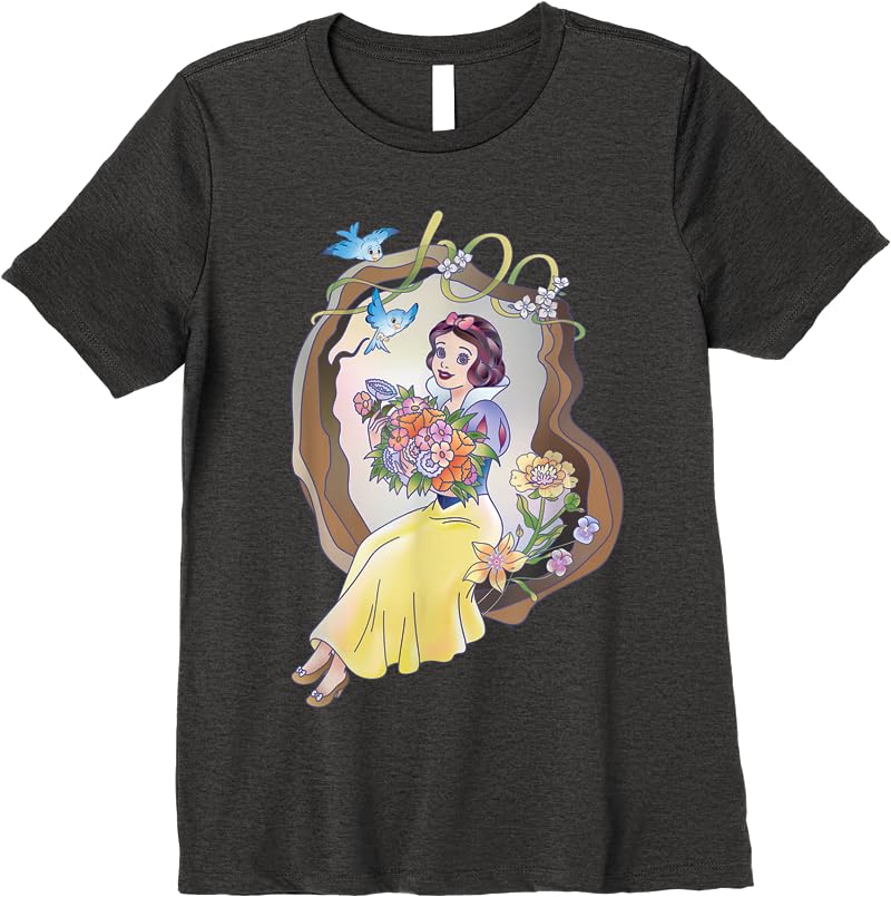 Disney 100 Platinum Princess Collection Snow White D100 T Shirts Dark Heather