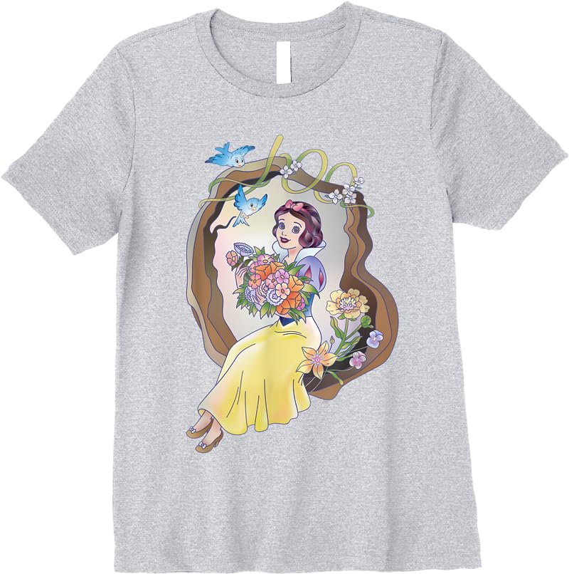 Disney 100 Platinum Princess Collection Snow White D100 T Shirts Sport Grey