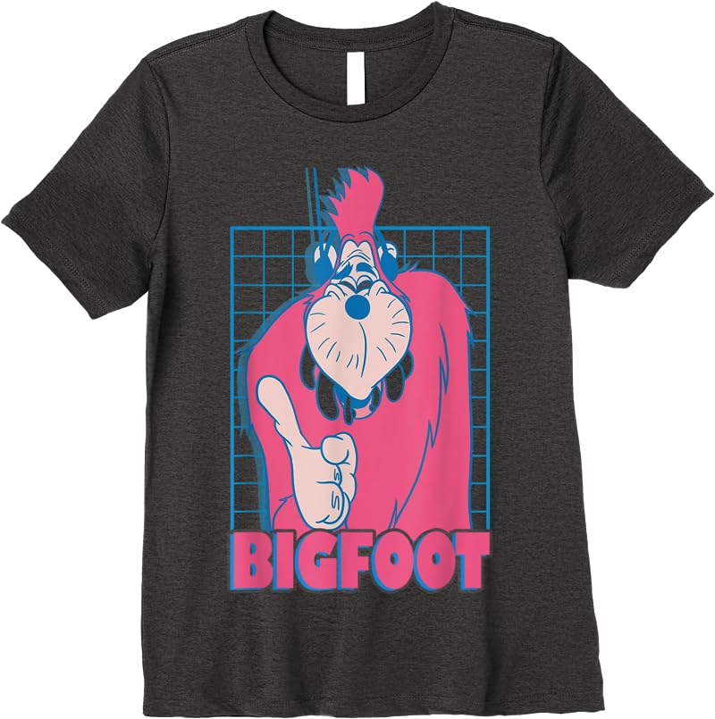 Disney A Goofy Movie Bigfoot Grid T Shirts Dark Heather Disney A Goofy Movie Bigfoot Grid T Shirts Dark Heather