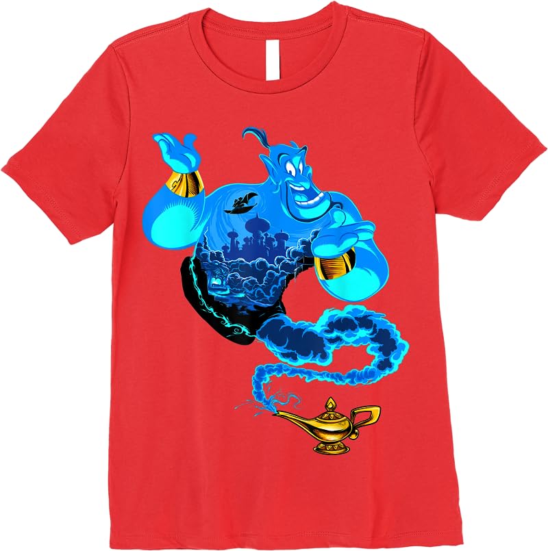 Disney Aladdin Genie Portrait Agrabah Fill T Shirts Red Disney Aladdin Genie Portrait Agrabah Fill T Shirts Red