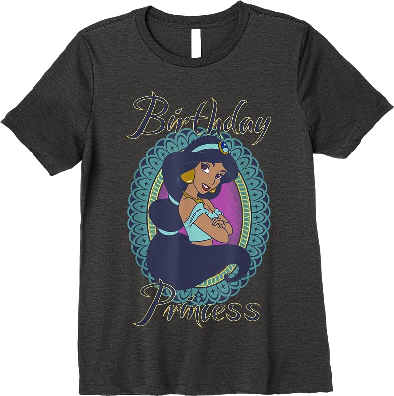 Disney Aladdin Jasmine Birthday Princess T Shirts Dark Heather Disney Aladdin Jasmine Birthday Princess T Shirts Dark Heather