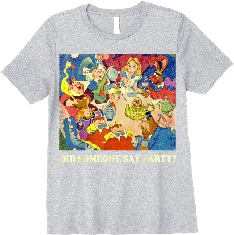 Disney Alice In Wonderland Did Someone Say Party T Shirts Sport Grey