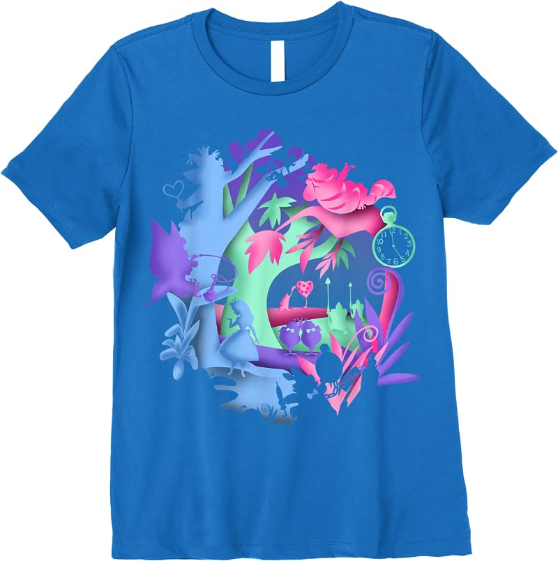 Disney Alice In Wonderland Neon Forest Silhouette T Shirts Royal Blue Disney Alice In Wonderland Neon Forest Silhouette T Shirts Royal Blue