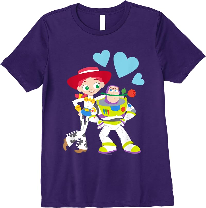 Disney And Pixars Toy Story Buzz And Jessie Valentines Day T Shirts Purple Disney And Pixars Toy Story Buzz And Jessie Valentines Day T Shirts Purple