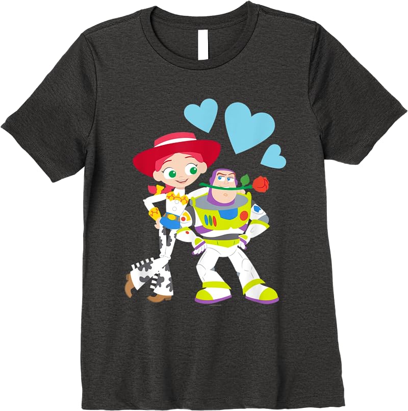 Disney And Pixars Toy Story Buzz And Jessie Valentines Day T Shirts Dark Heather Disney And Pixars Toy Story Buzz And Jessie Valentines Day T Shirts Dark Heather