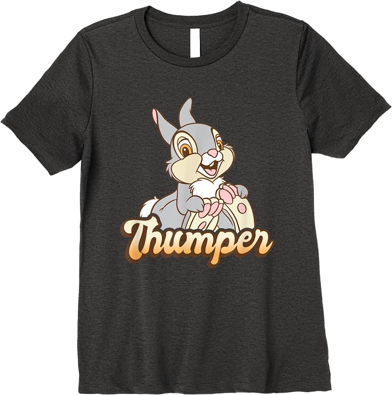 Disney Bambi Thumper Classic Portrait T Shirts Dark Heather