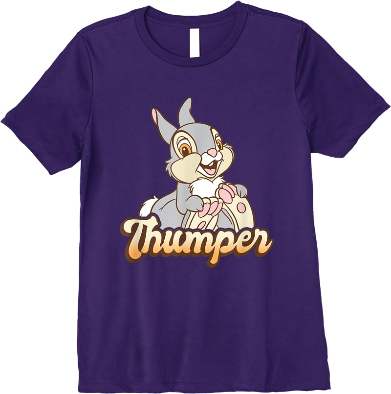 Disney Bambi Thumper Classic Portrait T Shirts Purple