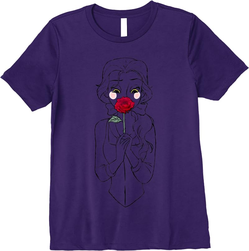 Disney Beauty And The Beast Belle And Rose T Shirts Purple Disney Beauty And The Beast Belle And Rose T Shirts Purple