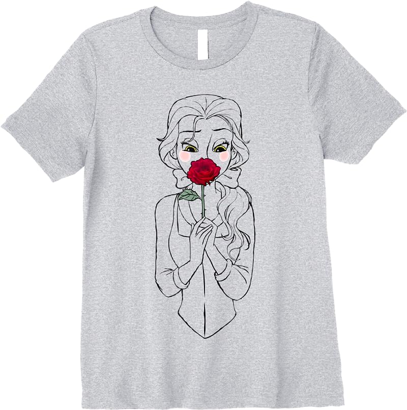 Disney Beauty And The Beast Belle And Rose T Shirts Sport Grey Disney Beauty And The Beast Belle And Rose T Shirts Sport Grey
