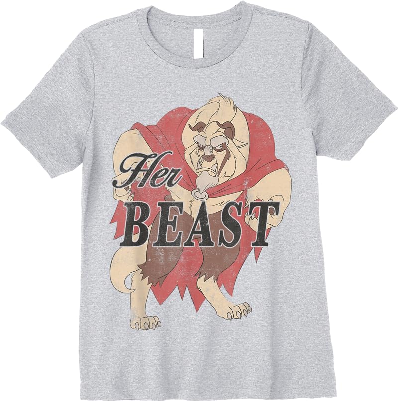 Disney Beauty And The Beast Bridal Her Beast T Shirts Sport Grey