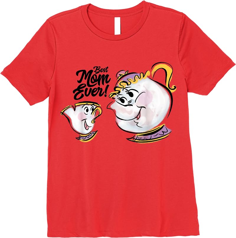 Disney Beauty And The Beast Chip Mrs Potts Best Mom Ever T Shirts Red