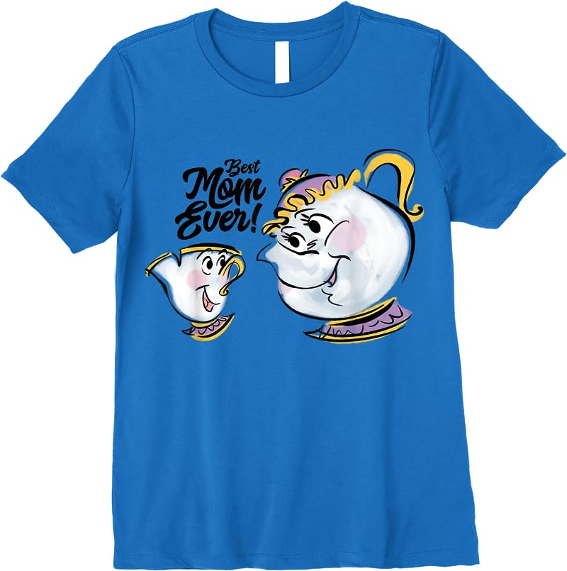 Disney Beauty And The Beast Chip Mrs Potts Best Mom Ever T Shirts Royal Blue