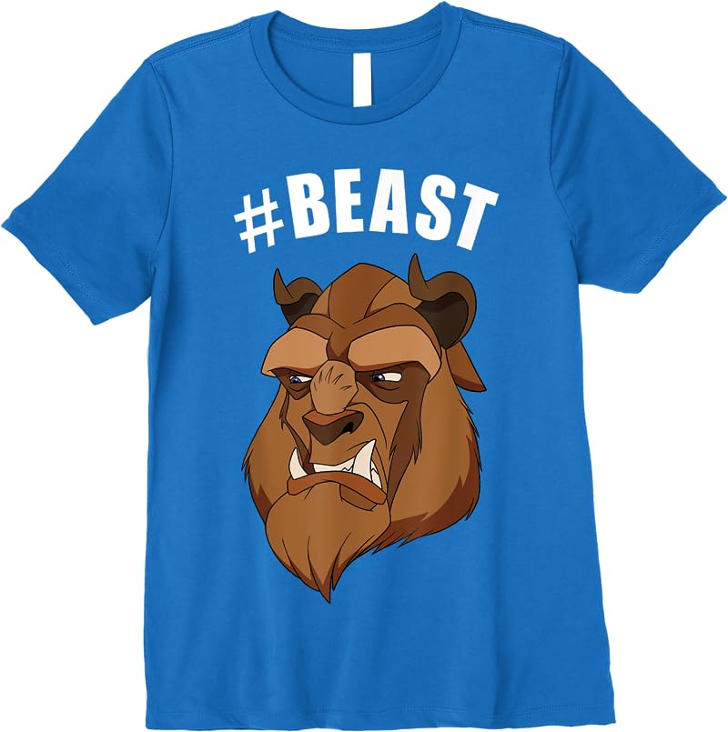 Disney Beauty And The Beast Hashtag Beast Portrait T Shirts Royal Blue Disney Beauty And The Beast Hashtag Beast Portrait T Shirts Royal Blue