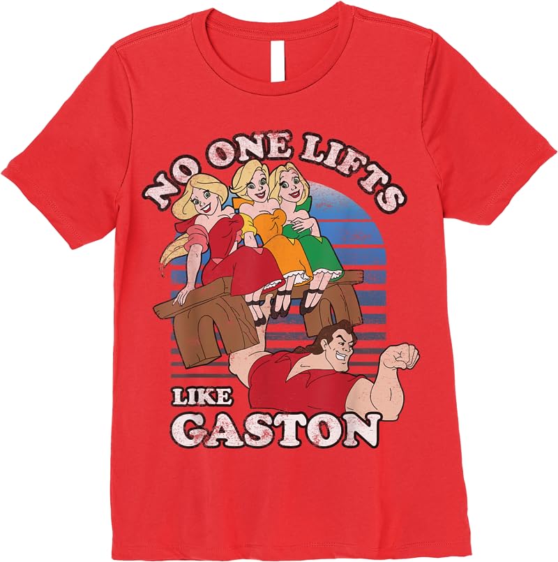 Disney Beauty And The Beast Lifts Like Gaston T Shirts Red Disney Beauty And The Beast Lifts Like Gaston T Shirts Red