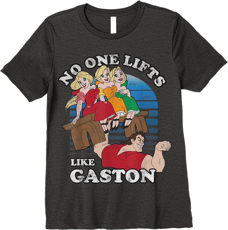 Disney Beauty And The Beast Lifts Like Gaston T Shirts Dark Heather Disney Beauty And The Beast Lifts Like Gaston T Shirts Dark Heather
