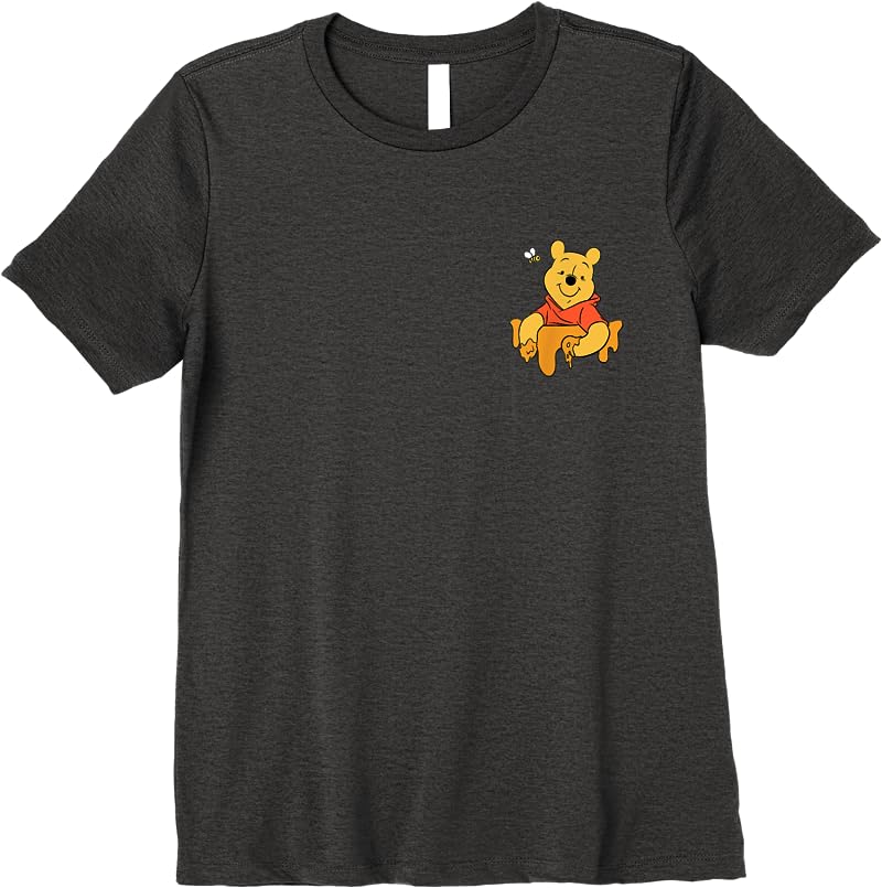 Disney Black V-neck Winnie The Pooh - Classic Fit Short Sleeve Adult T Shirts Dark Heather Disney Black V-neck Winnie The Pooh - Classic Fit Short Sleeve Adult T Shirts Dark Heather