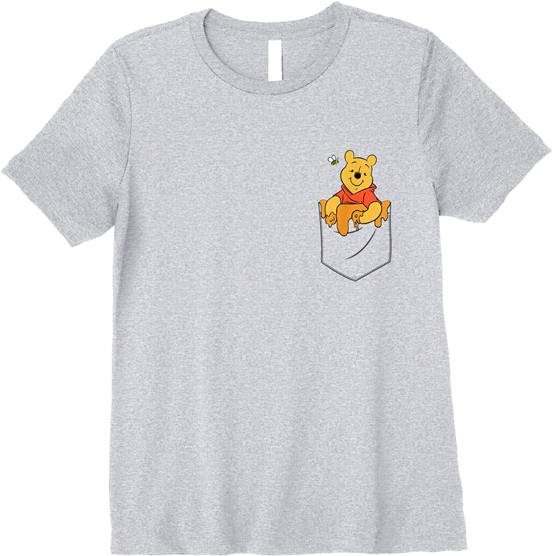 Disney Black V-neck Winnie The Pooh - Classic Fit Short Sleeve Adult T Shirts Sport Grey Disney Black V-neck Winnie The Pooh - Classic Fit Short Sleeve Adult T Shirts Sport Grey