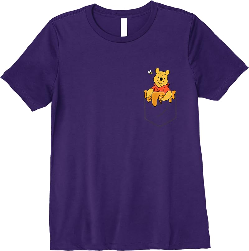 Disney Black V-neck Winnie The Pooh - Classic Fit Short Sleeve Adult T Shirts Purple Disney Black V-neck Winnie The Pooh - Classic Fit Short Sleeve Adult T Shirts Purple