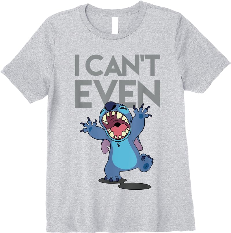 Disney Cant Even Lilo And Stitch T Shirts Sport Grey