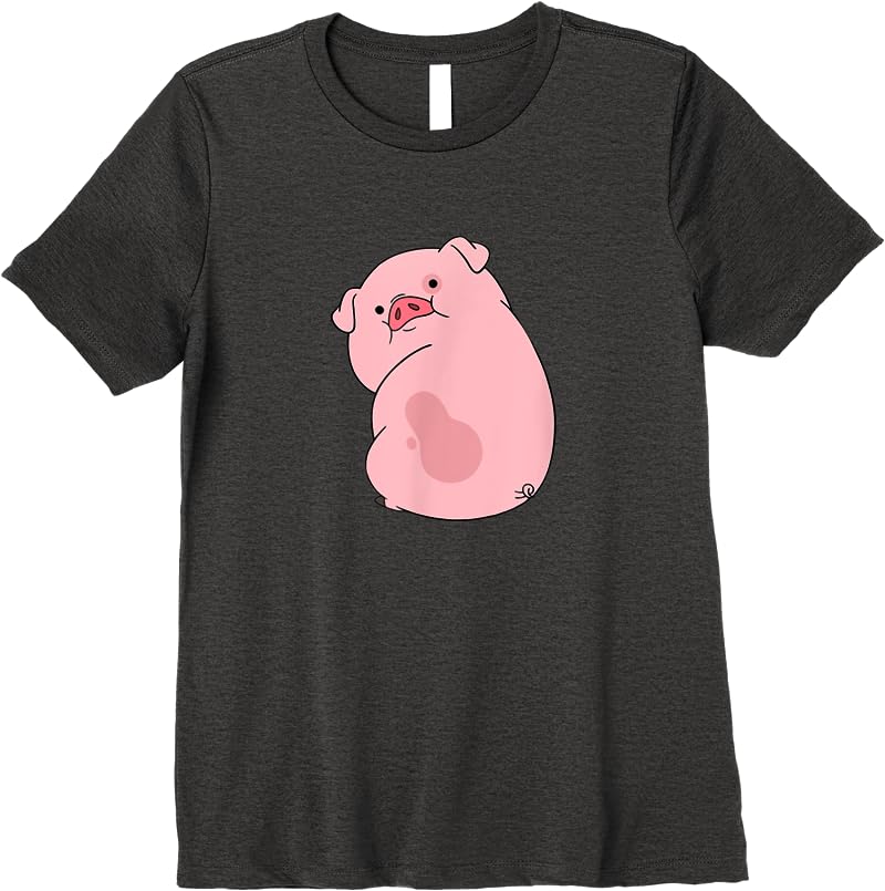 Disney Channel Gravity Falls Waddles The Pig T Shirts Dark Heather