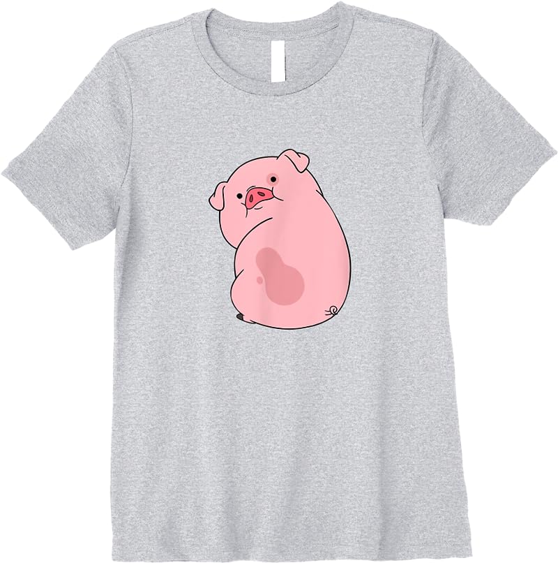 Disney Channel Gravity Falls Waddles The Pig T Shirts Sport Grey