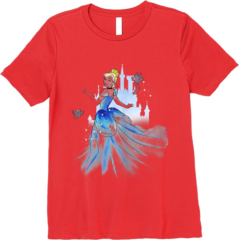 Disney Cinderella Water Color Graphic T Shirts Red Disney Cinderella Water Color Graphic T Shirts Red