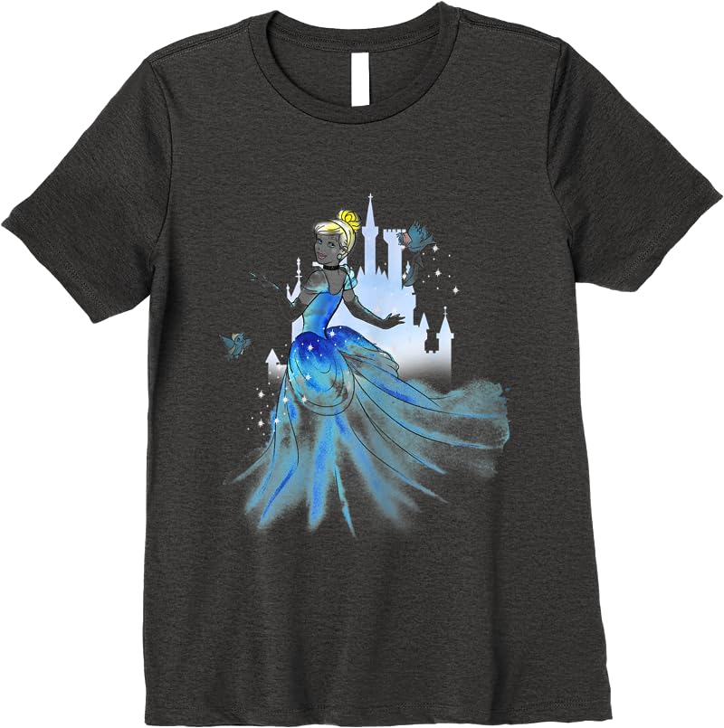 Disney Cinderella Water Color Graphic T Shirts Dark Heather Disney Cinderella Water Color Graphic T Shirts Dark Heather