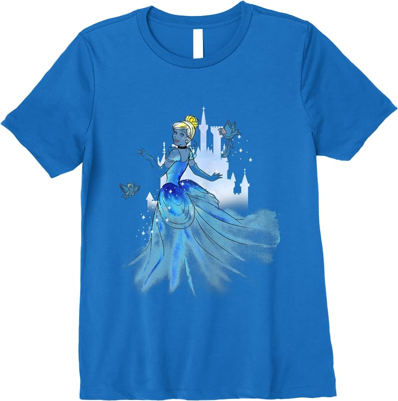 Disney Cinderella Water Color Graphic T Shirts Royal Blue Disney Cinderella Water Color Graphic T Shirts Royal Blue