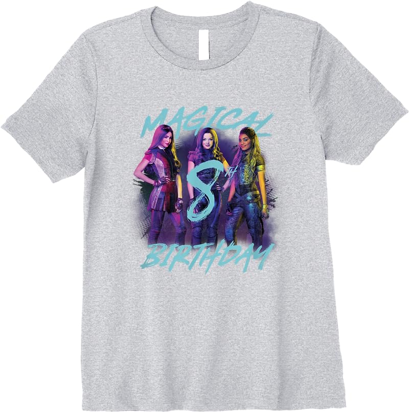 Disney Descendants 3 Magical 8th Birthday Group Poster T Shirts Sport Grey Disney Descendants 3 Magical 8th Birthday Group Poster T Shirts Sport Grey