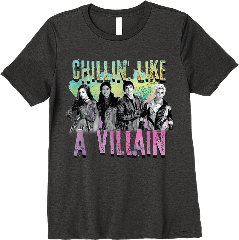 Disney Descendants Chillin Like A Villain T Shirts Dark Heather Disney Descendants Chillin Like A Villain T Shirts Dark Heather