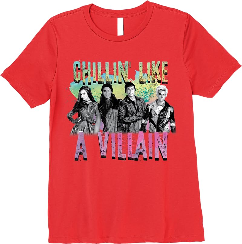 Disney Descendants Chillin Like A Villain T Shirts Red Disney Descendants Chillin Like A Villain T Shirts Red
