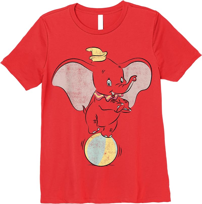 Disney Dumbo Ball Portrait T Shirts Red Disney Dumbo Ball Portrait T Shirts Red