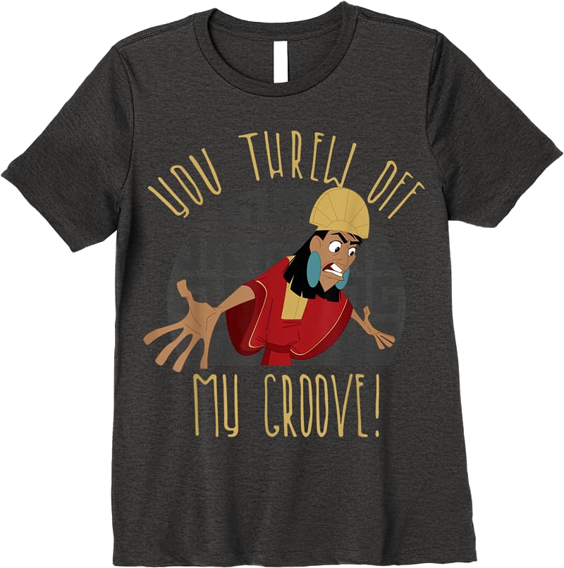 Disney Emperors New Groove Kuzco Thrown Off Graphic T Shirts Dark Heather