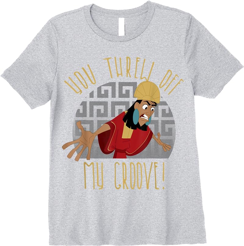 Disney Emperors New Groove Kuzco Thrown Off Graphic T Shirts Sport Grey