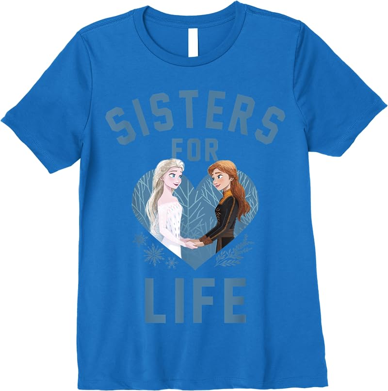 Disney Frozen 2 Anna Elsa Sisters For Life Portrait T Shirts Royal Blue Disney Frozen 2 Anna Elsa Sisters For Life Portrait T Shirts Royal Blue