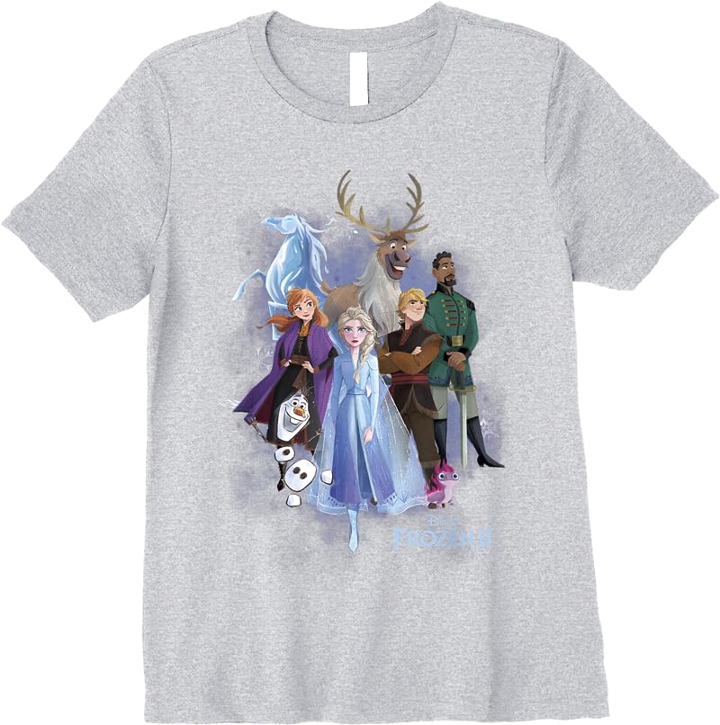 Disney Frozen 2 Group Shot Walking Into Forest T Shirts Sport Grey Disney Frozen 2 Group Shot Walking Into Forest T Shirts Sport Grey