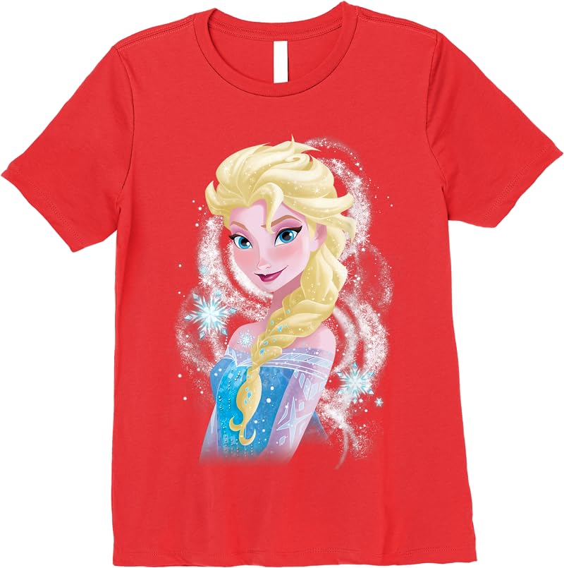 Disney Frozen Elsa Snowflake Swirls Graphic T Shirts Red Disney Frozen Elsa Snowflake Swirls Graphic T Shirts Red