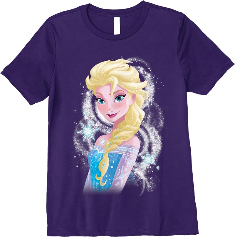 Disney Frozen Elsa Snowflake Swirls Graphic T Shirts Purple Disney Frozen Elsa Snowflake Swirls Graphic T Shirts Purple