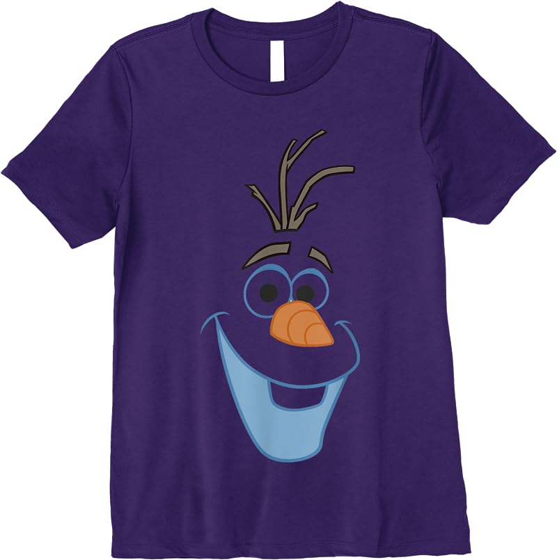 Disney Frozen Olaf Big Face Cartoon T Shirts Purple Disney Frozen Olaf Big Face Cartoon T Shirts Purple