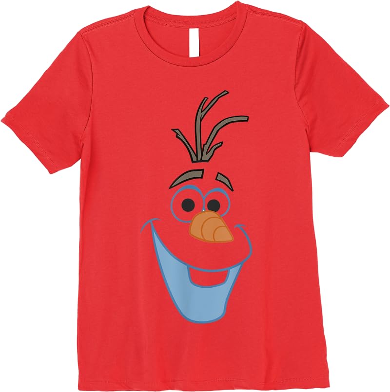 Disney Frozen Olaf Big Face Cartoon T Shirts Red Disney Frozen Olaf Big Face Cartoon T Shirts Red