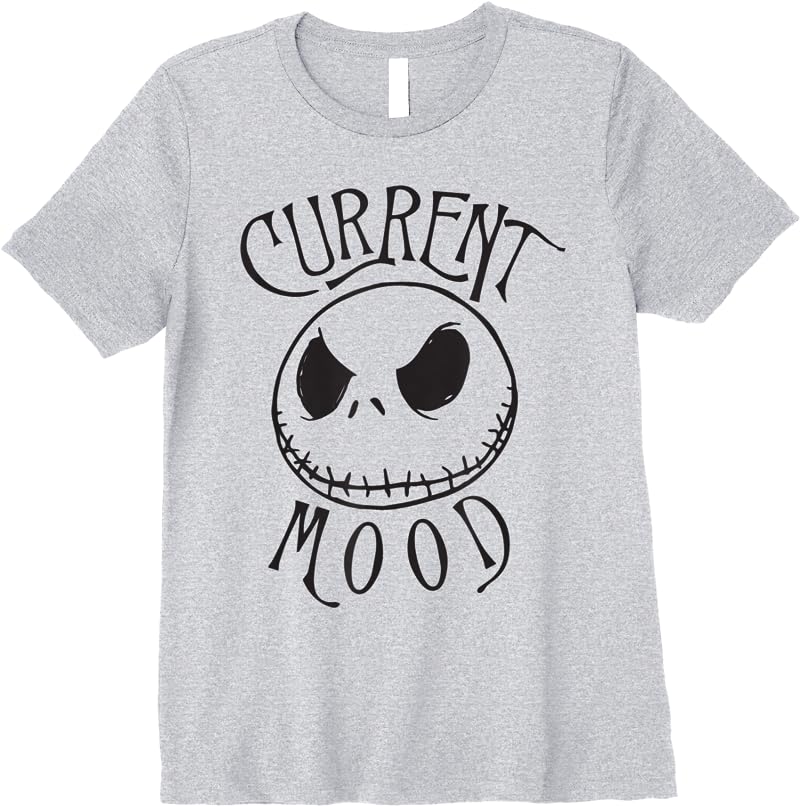 Disney Jack Skellington Mood Holiday T Shirts Sport Grey Disney Jack Skellington Mood Holiday T Shirts Sport Grey