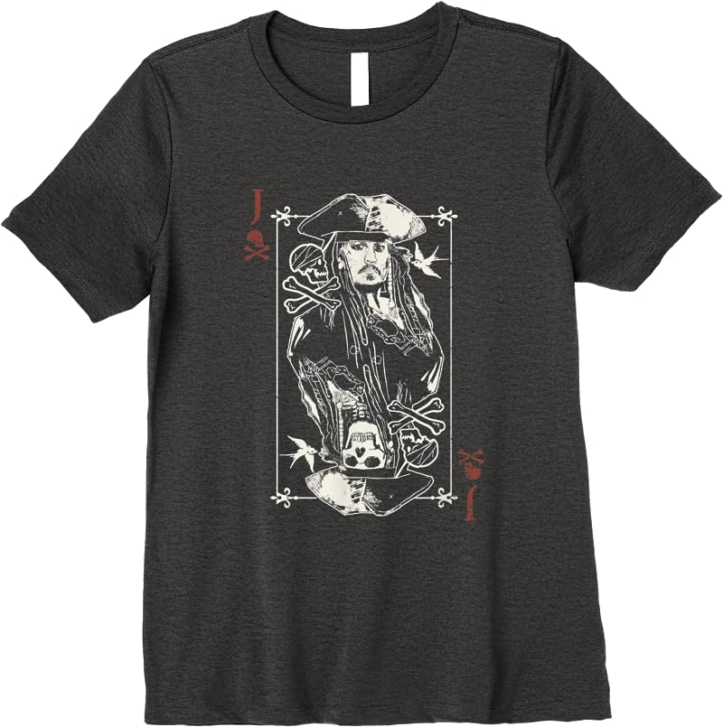Disney Jack Sparrow Playing T Shirts Dark Heather
