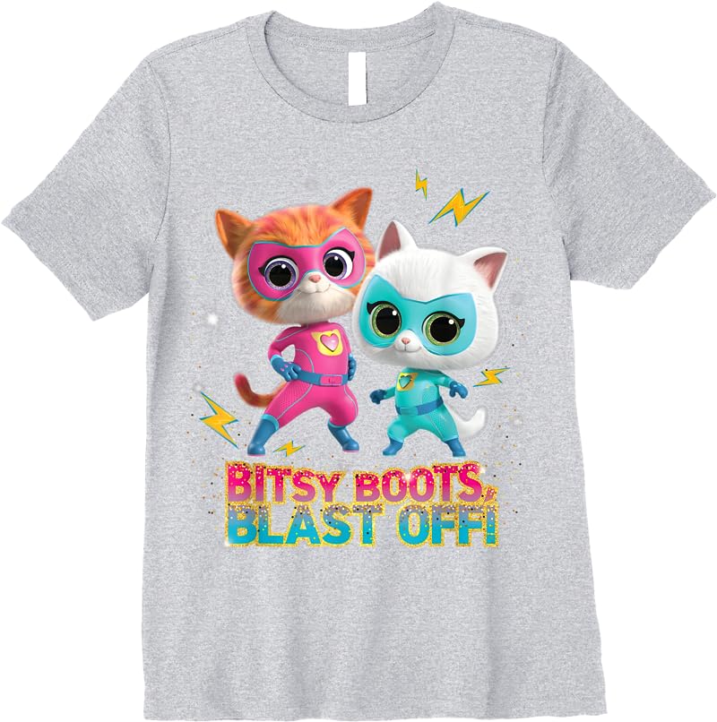 Disney Junior Superkitties Ginny And Bitsy Boots Blast Off T Shirts Sport Grey Disney Junior Superkitties Ginny And Bitsy Boots Blast Off T Shirts Sport Grey