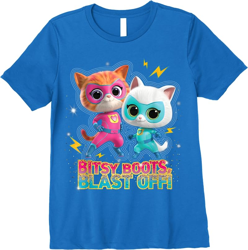 Disney Junior Superkitties Ginny And Bitsy Boots Blast Off T Shirts Royal Blue Disney Junior Superkitties Ginny And Bitsy Boots Blast Off T Shirts Royal Blue
