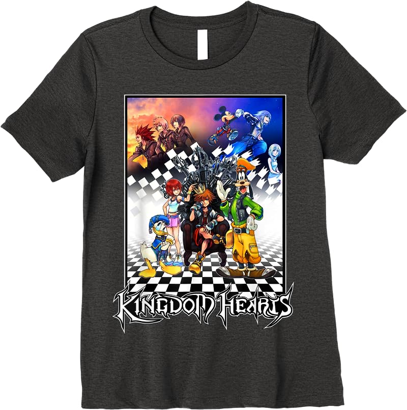 Disney Kingdom Hearts Throne T Shirts Dark Heather Disney Kingdom Hearts Throne T Shirts Dark Heather