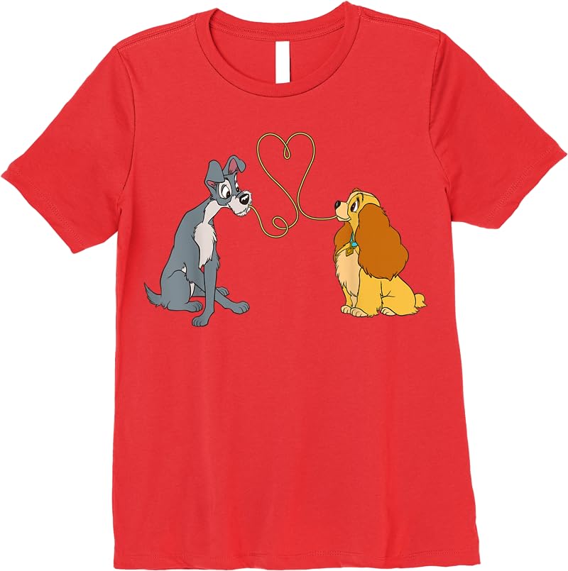 Disney Lady And The Tramp Bella Notte T Shirts Red