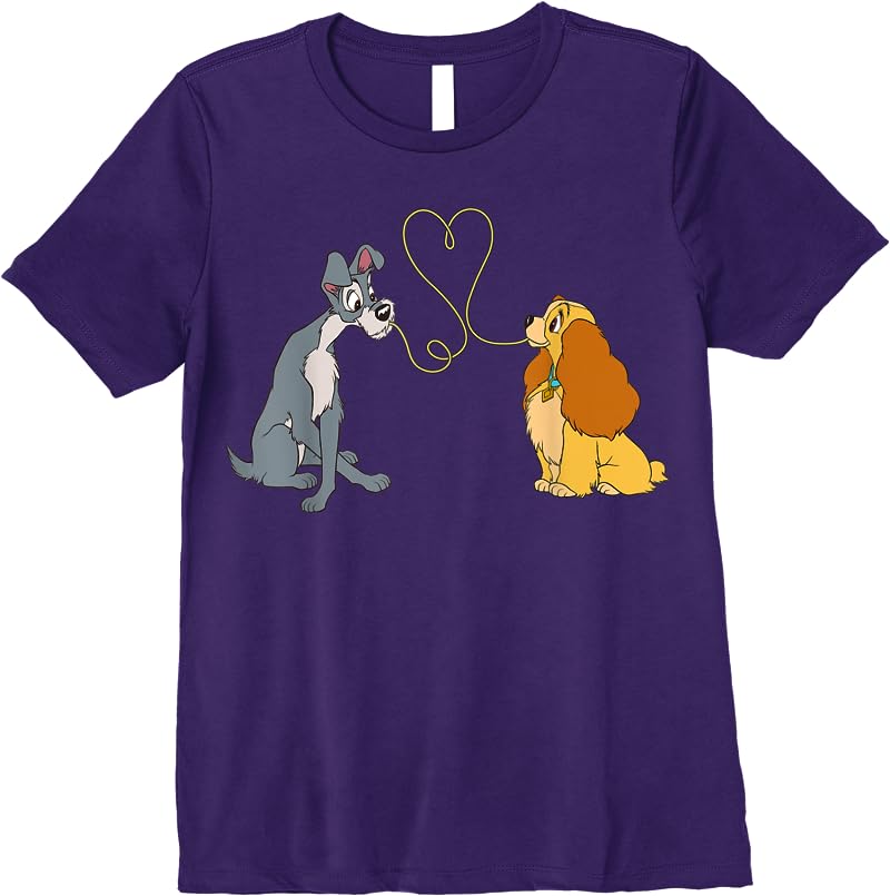 Disney Lady And The Tramp Bella Notte T Shirts Purple